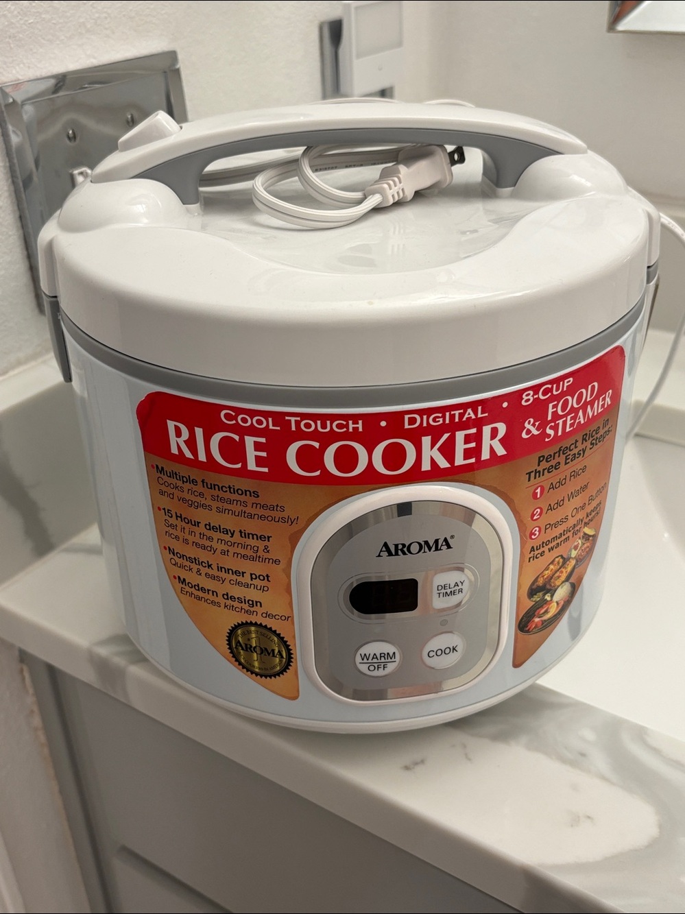NWOT Aroma 8 Cup Rice Cooker & Food Steamer - Picture 4 of 15